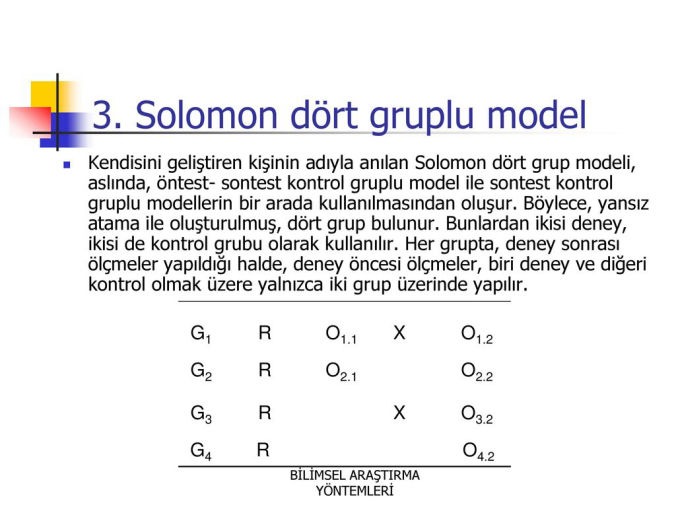 solomon dört gruplu model